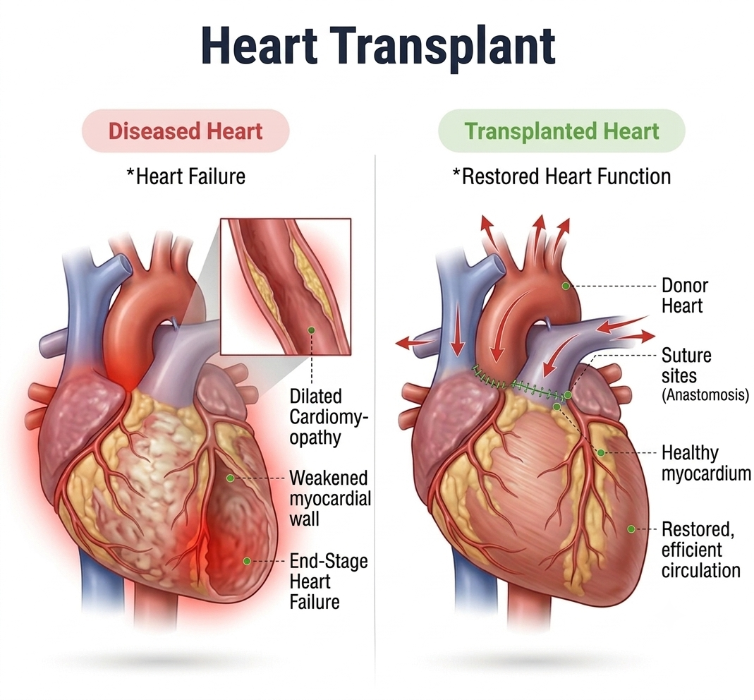 Heart Transplant — anatomy diagram